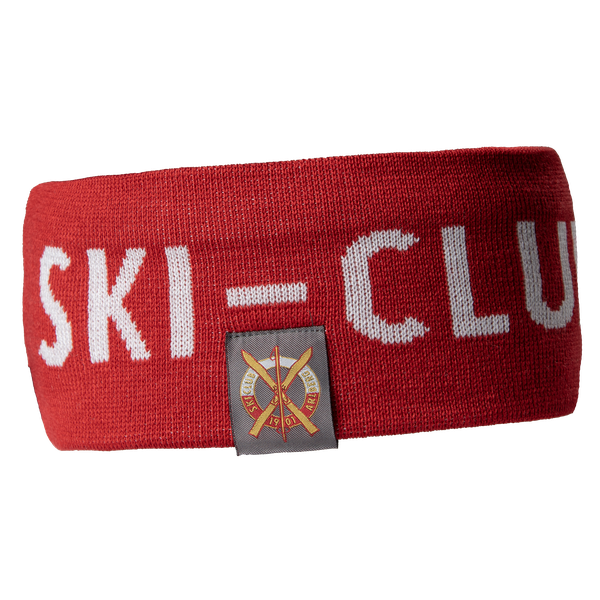 Strickstirnband rot Ski-Club Arlberg
